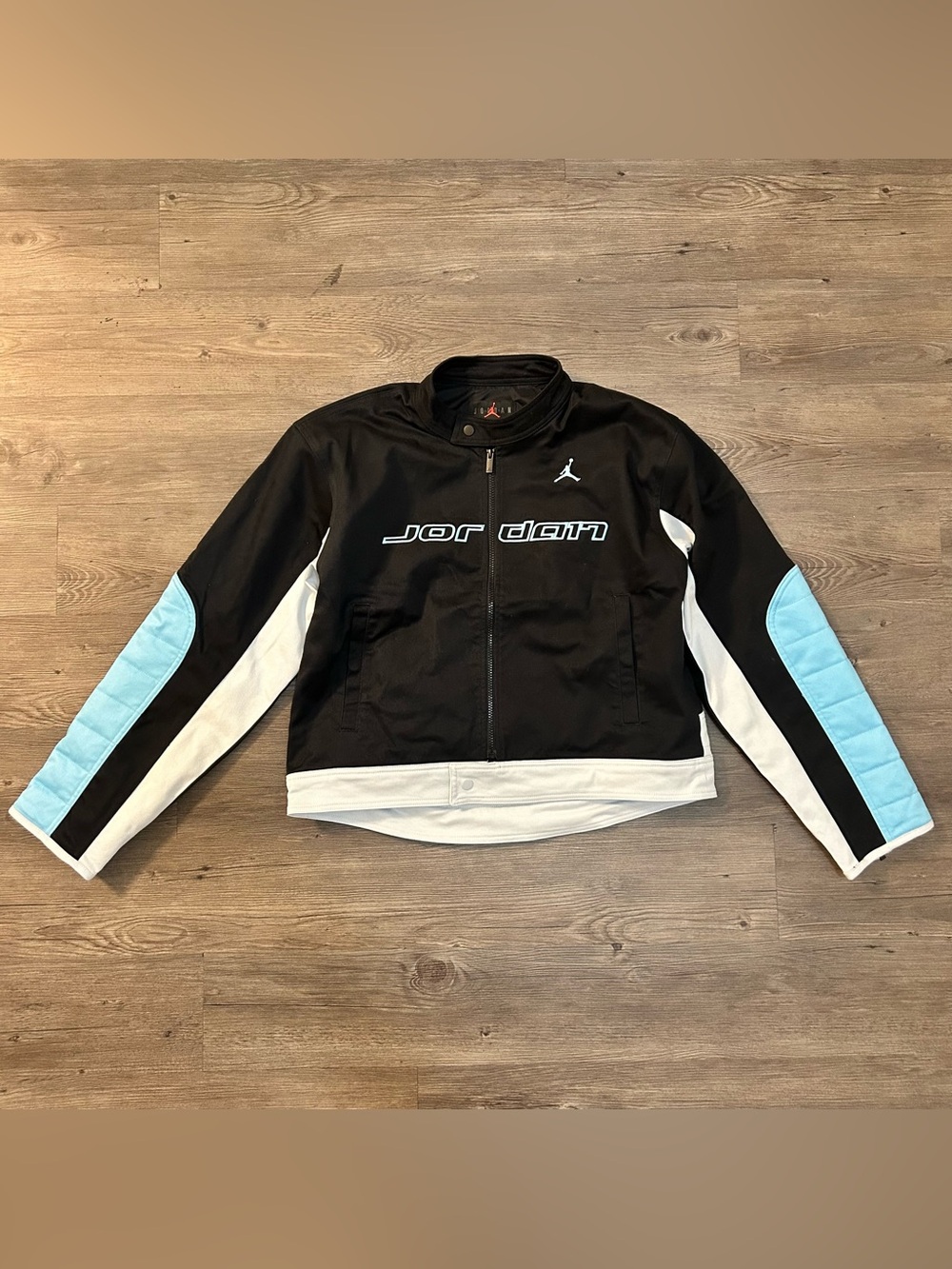 Air Jordan Brooklyn Motorsport Jacket Black Blue HV1048-011 Men’s NWT